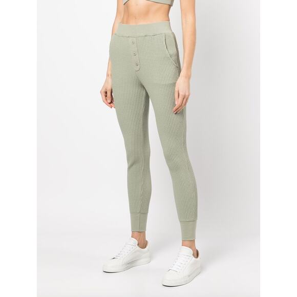 Jonathan Simkhai Matching Set Waffle Knit Loungewear Athleisure Green XS NWT - Picture 4 of 16